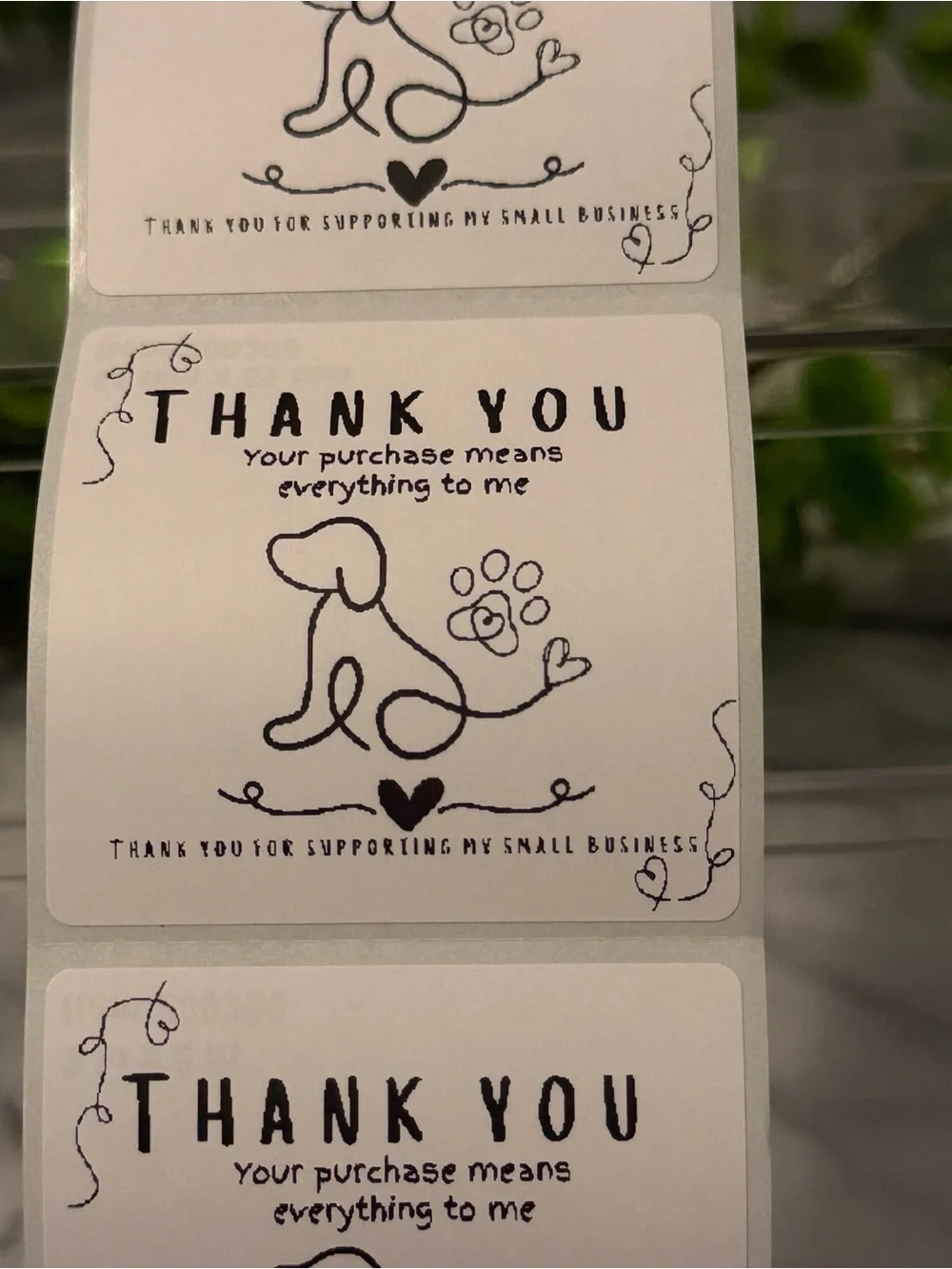 Dog Thank You Stickers 2x2 | 200 Small Business Labels Your Purchase Matters